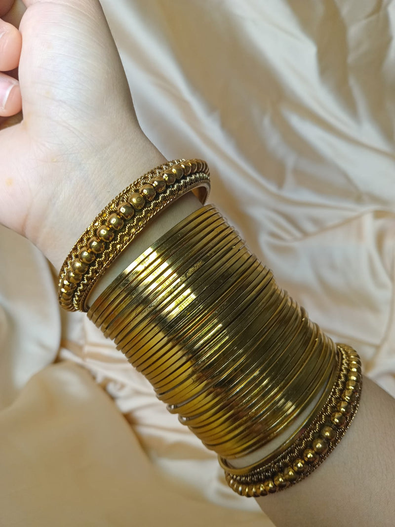 Silver & Golden plated 2 kada / 36 bangle set