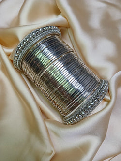 Silver & Golden plated 2 kada / 36 bangle set
