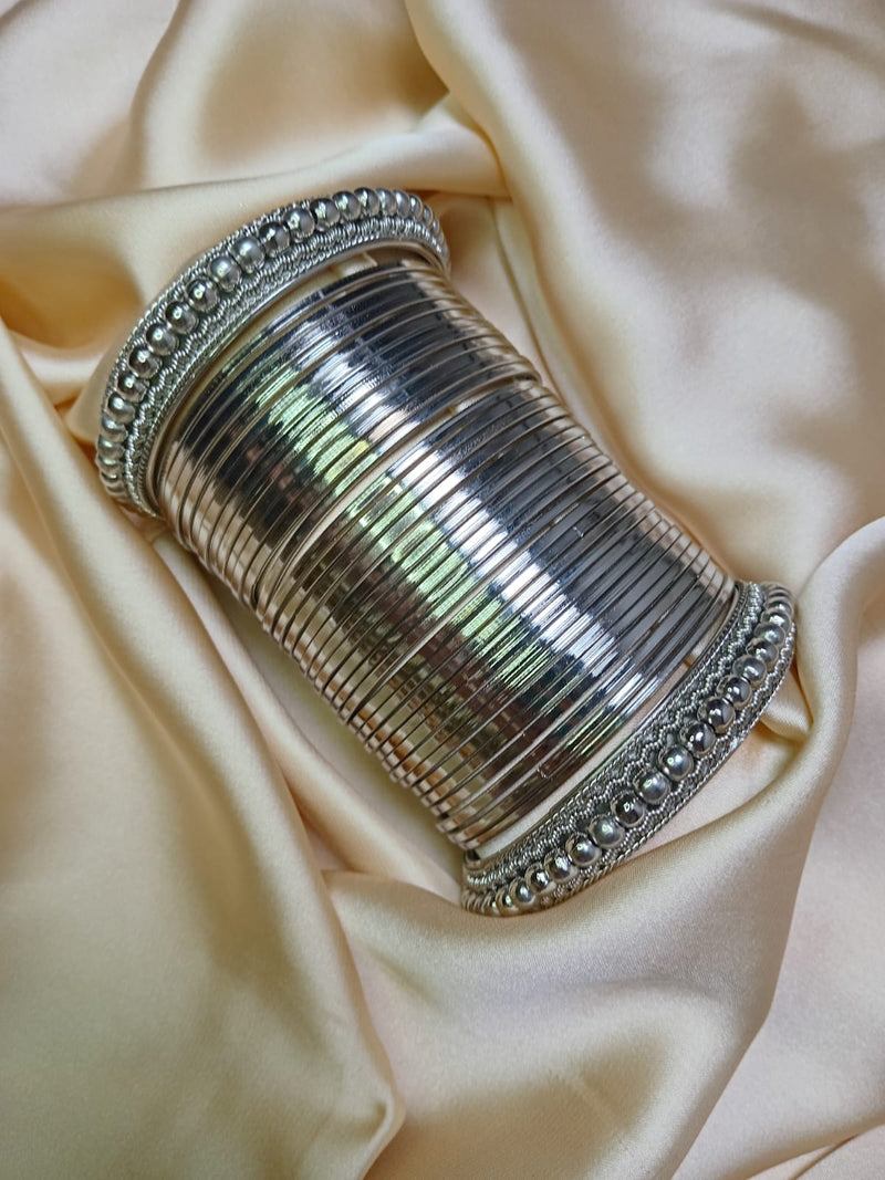Silver & Golden plated 2 kada / 36 bangle set