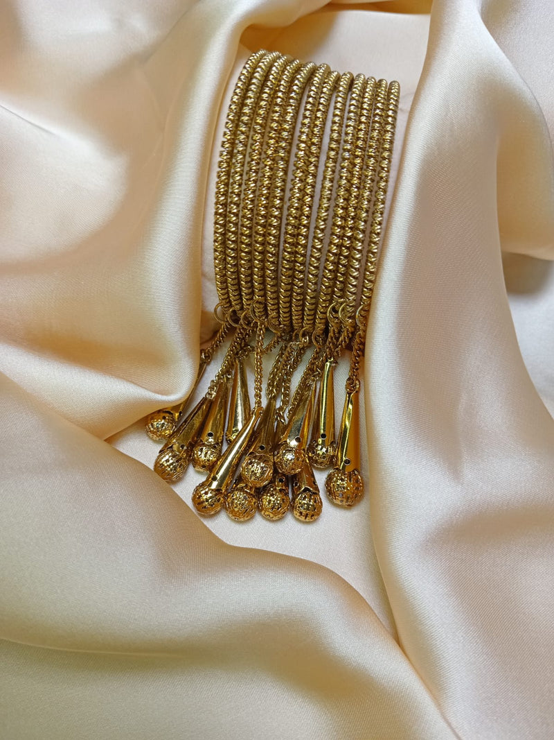 Golden plated 12 bangles set