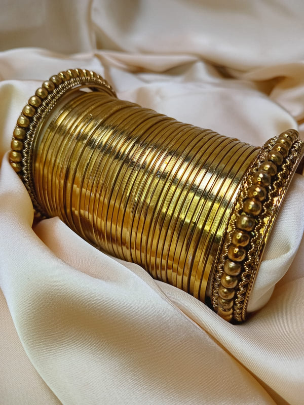 Silver & Golden plated 2 kada / 36 bangle set