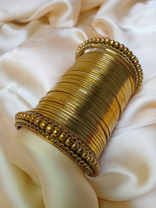 Silver & Golden plated 2 kada / 36 bangle set